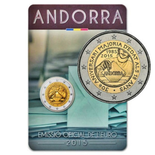 Andorra 2 Euro 2015 "Electoral Law" BU (Coin Card)