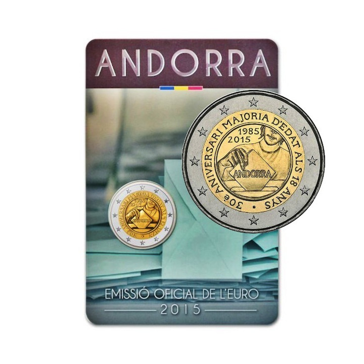 Andorra 2 Euro 2015 "Electoral Law" BU (Coin Card)