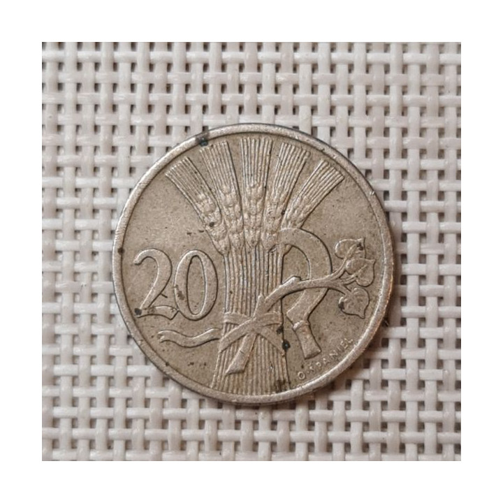 Czechoslovakia 20 Hellers 1927 KM-1 VF