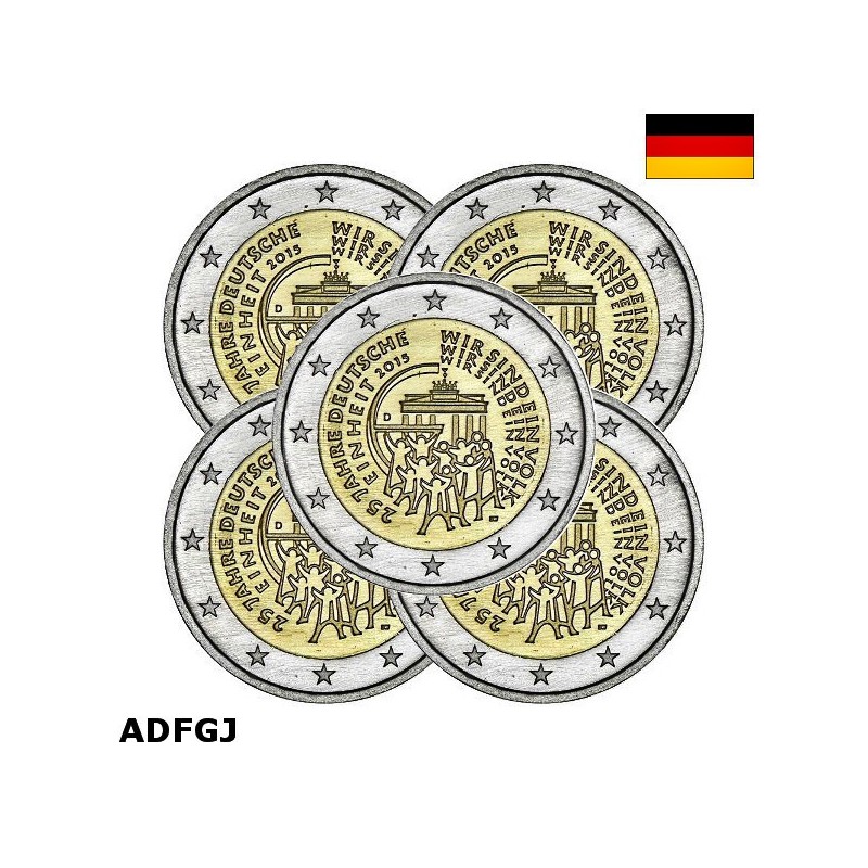 Germany 2 Euro 2015 ADFGJ "German Unification" UNC