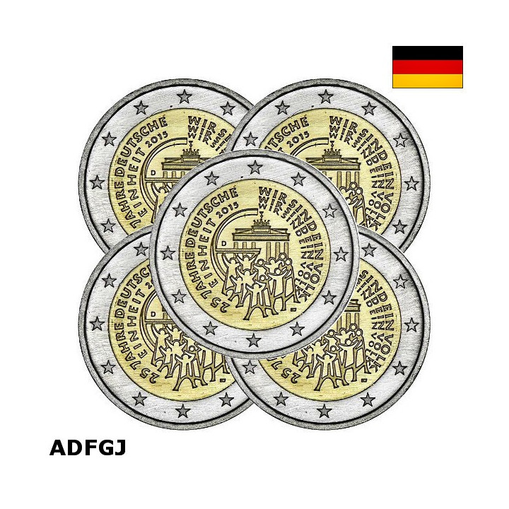 Germany 2 Euro 2015 ADFGJ "German Unification" UNC