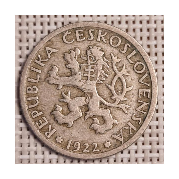 Czechoslovakia 1 Koruna 1922 KM-4 VF