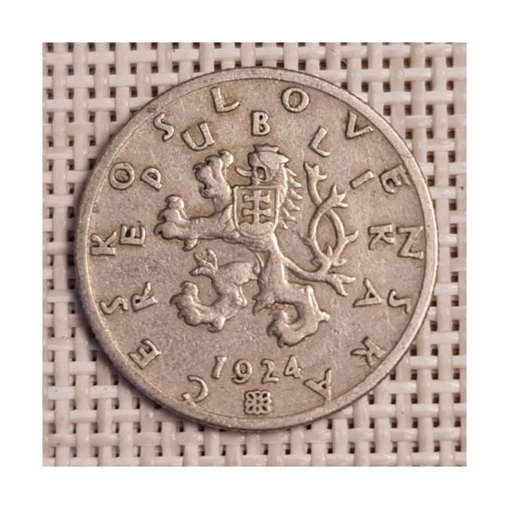 Czechoslovakia 1 Koruna 1924 KM-4 VF