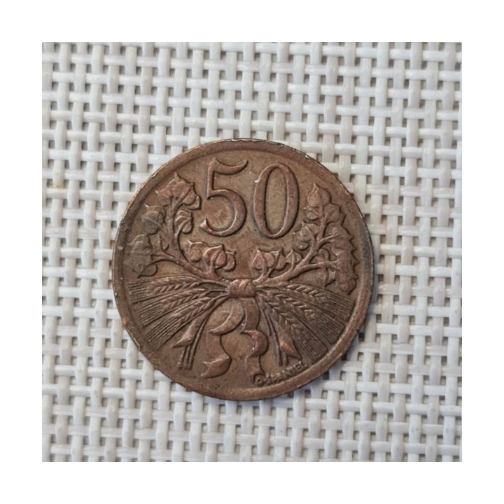 Czechoslovakia 50 Hellers 1947 KM-21 VF