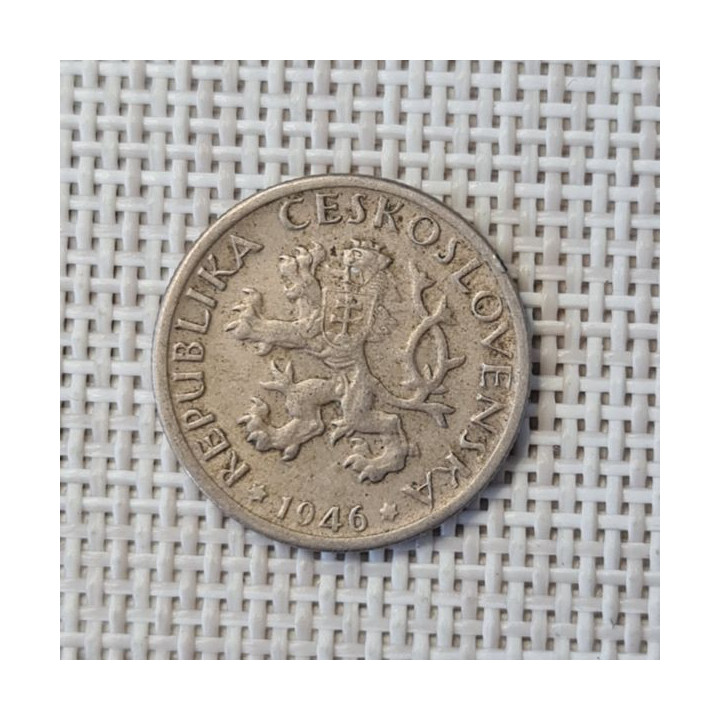 Czechoslovakia 1 Koruna 1946 KM-19 VF