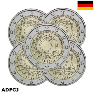 Germany 2 Euro 2015 ADFGJ "Flag (EUF)" UNC