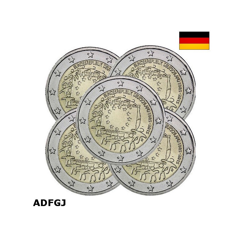 Germany 2 Euro 2015 ADFGJ "Flag (EUF)" UNC
