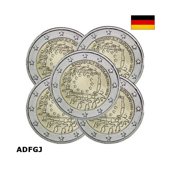 Germany 2 Euro 2015 ADFGJ "Flag (EUF)" UNC