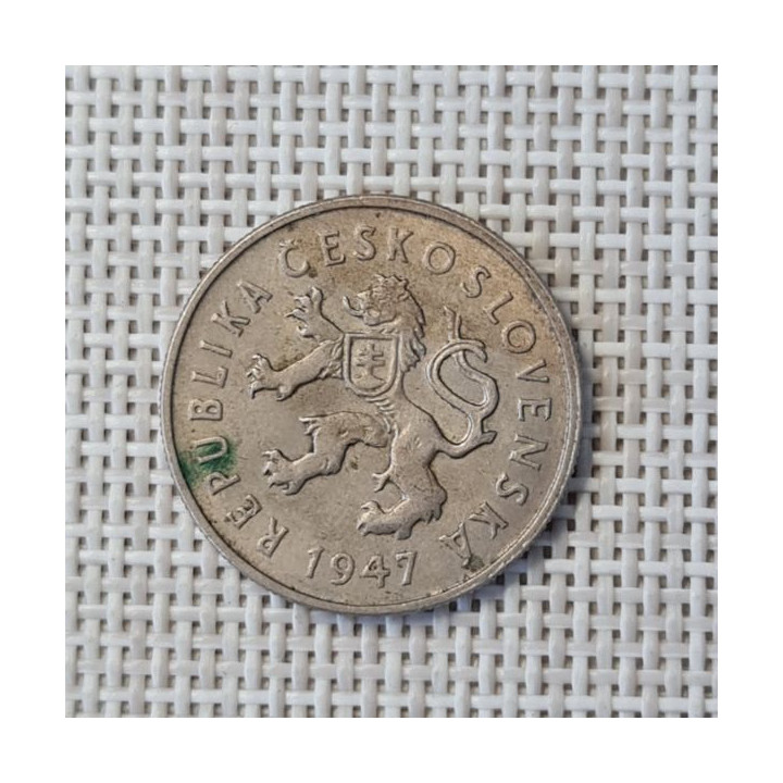 Czechoslovakia 2 Koruny 1947 KM-23 VF