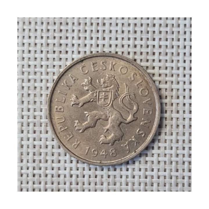 Czechoslovakia 2 Koruny 1948 KM-23 VF