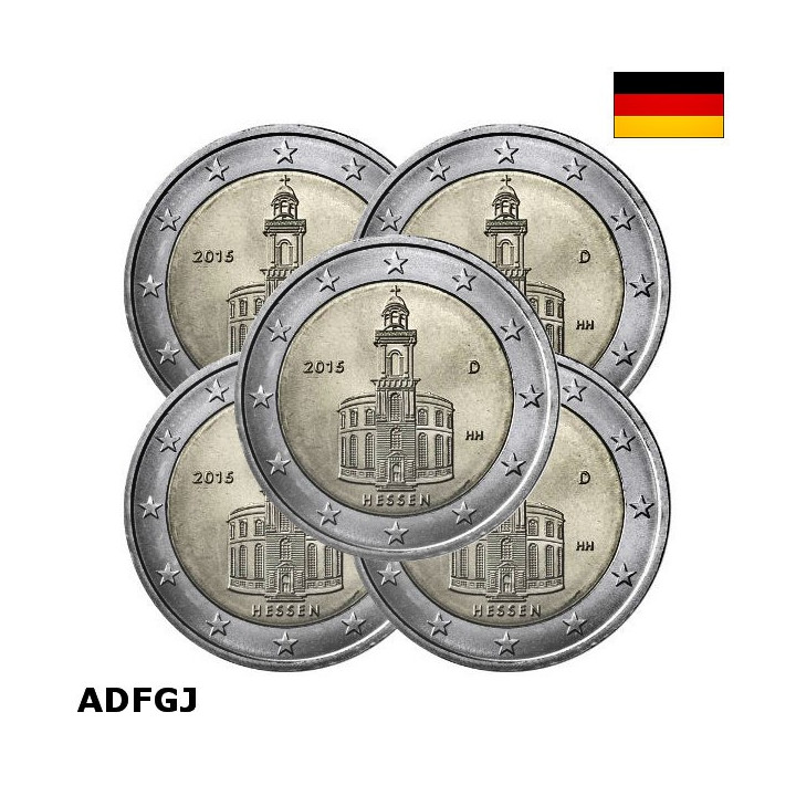 Germany 2 Euro 2015 ADFGJ "Hessen" UNC