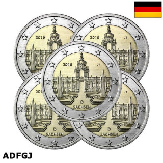 Germany 2 Euro 2016 ADFGJ "Saxony" UNC