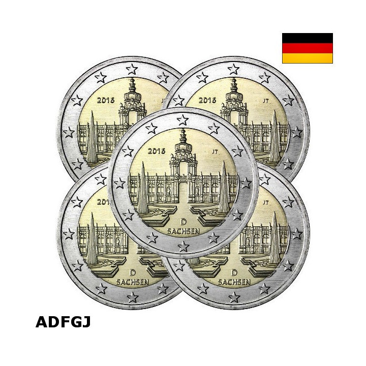Germany 2 Euro 2016 ADFGJ "Saxony" UNC