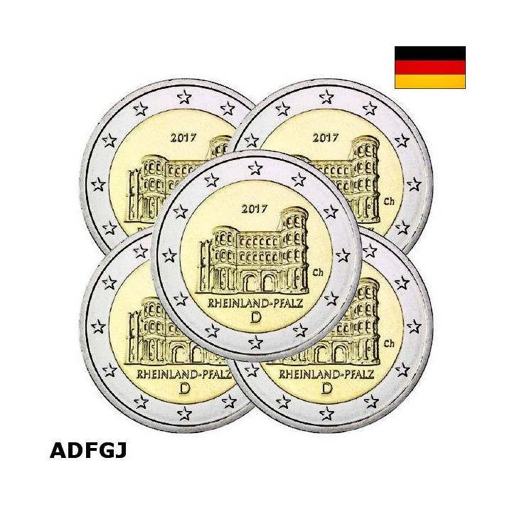 Germany 2 Euro 2017 ADFGJ "Rhineland-Palatinate" UNC
