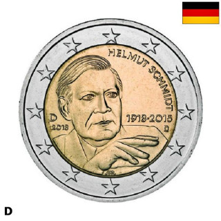Germany 2 Euro 2018 D "Helmut Schmidt" UNC