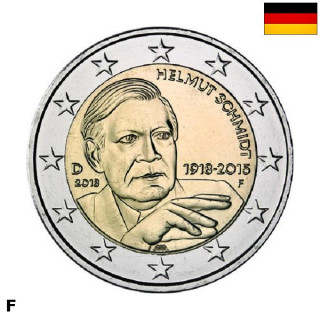 Germany 2 Euro 2018 F "Helmut Schmidt" UNC