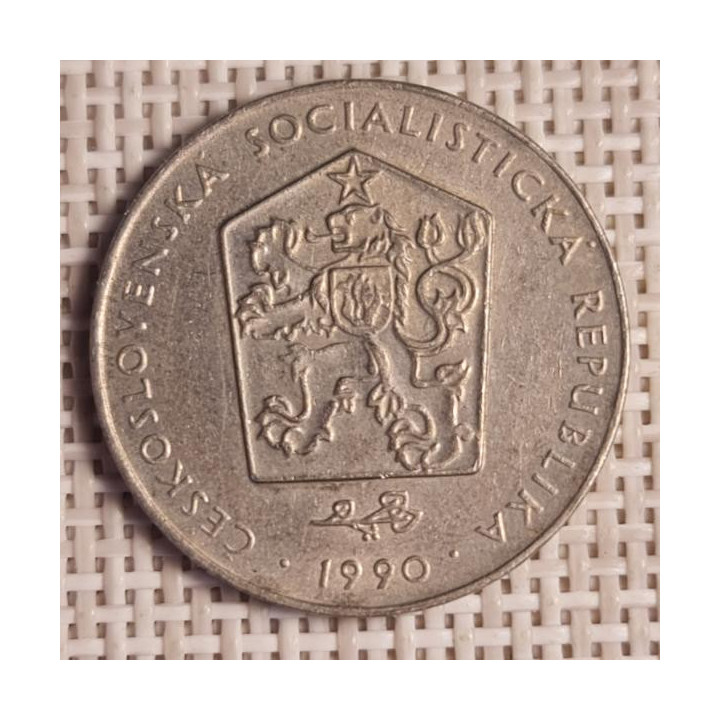 Czechoslovakia 2 Koruny 1990 KM-75 VF