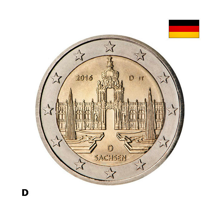 Germany 2 Euro 2016 D "Saxony" UNC