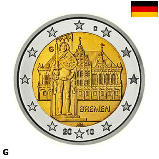 Germany 2 Euro 2010 G "Bremen" UNC