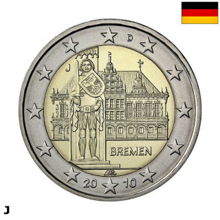 Germany 2 Euro 2010 J "Bremen" UNC