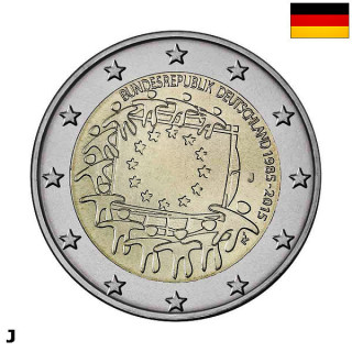 Germany 2 Euro 2015 J "Flag (EUF)" UNC
