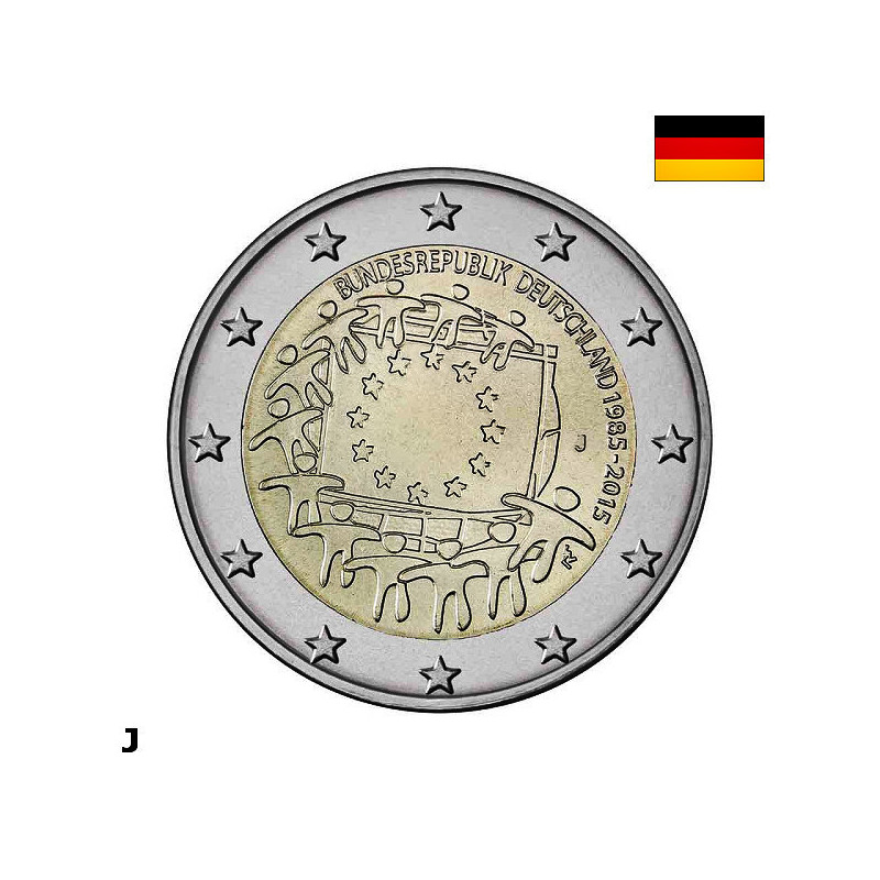 Germany 2 Euro 2015 J "Flag (EUF)" UNC