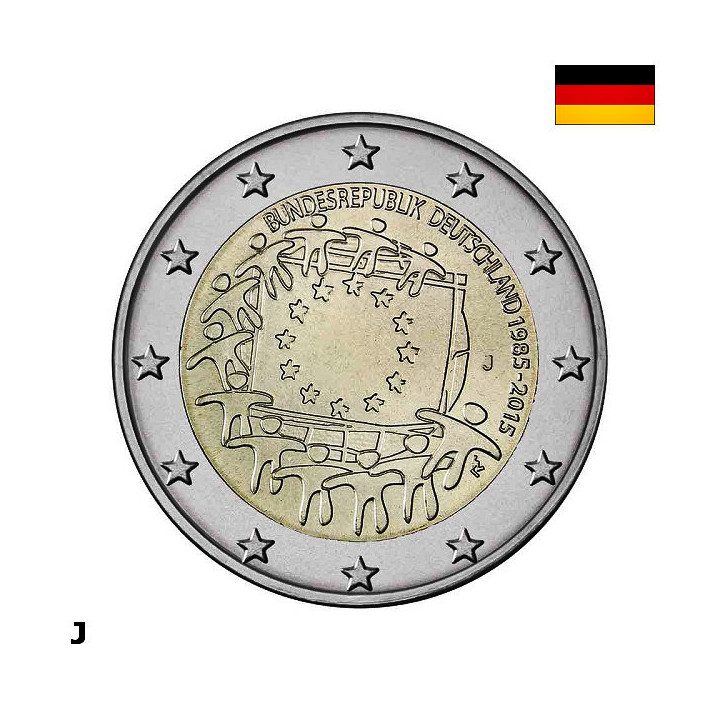 Germany 2 Euro 2015 J "Flag (EUF)" UNC