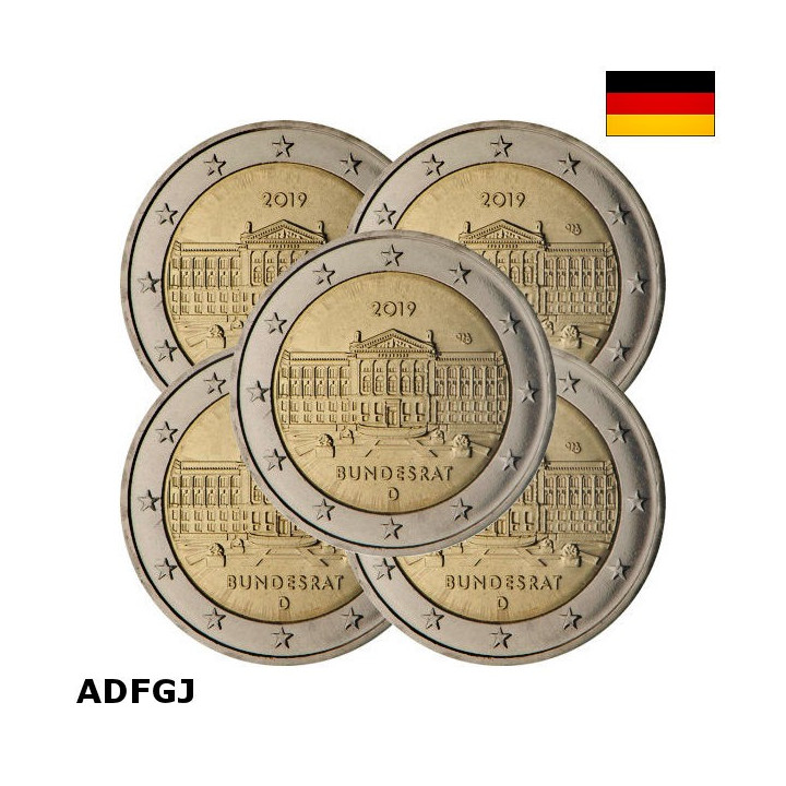Germany 2 Euro 2019 ADFGJ "Bundesrat" UNC