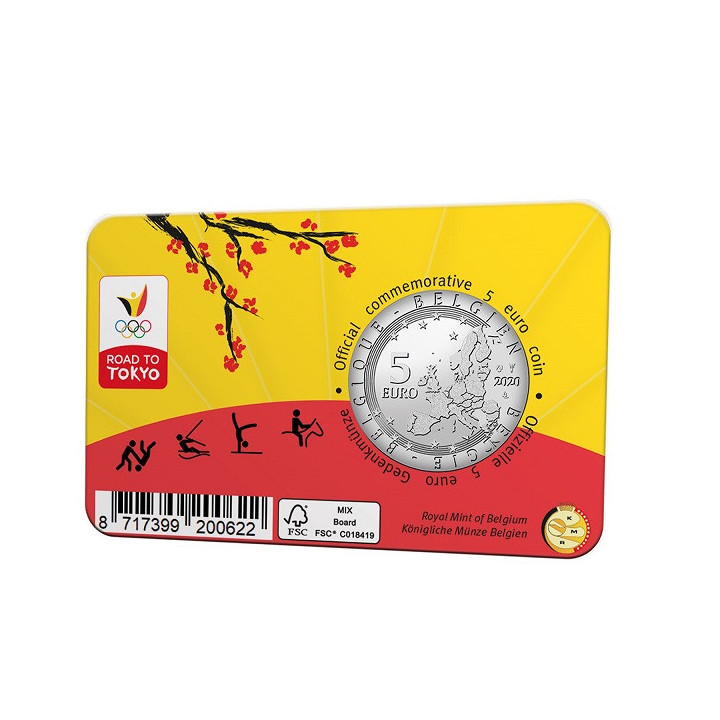 Belgium 5 Euro 2020 "Olympic Games" BU (Coin Card)