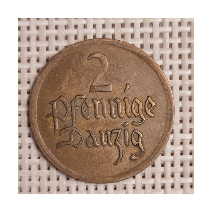Danzig 2 Pfennig 1926 KM-141 VF