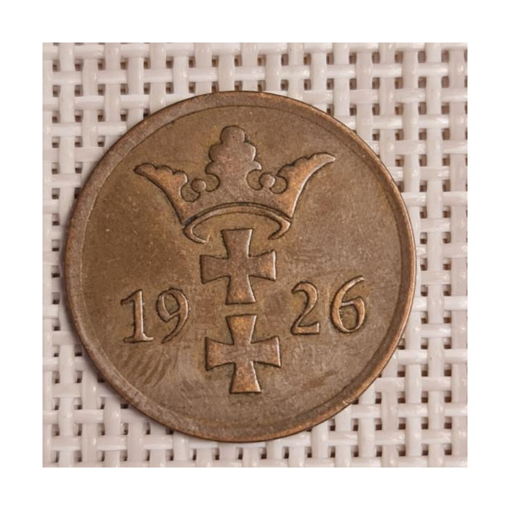 Danzig 2 Pfennig 1926 KM-141 VF