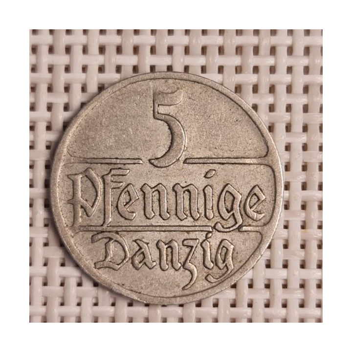 Danzig 5 Pfennig 1923 KM-142 VF