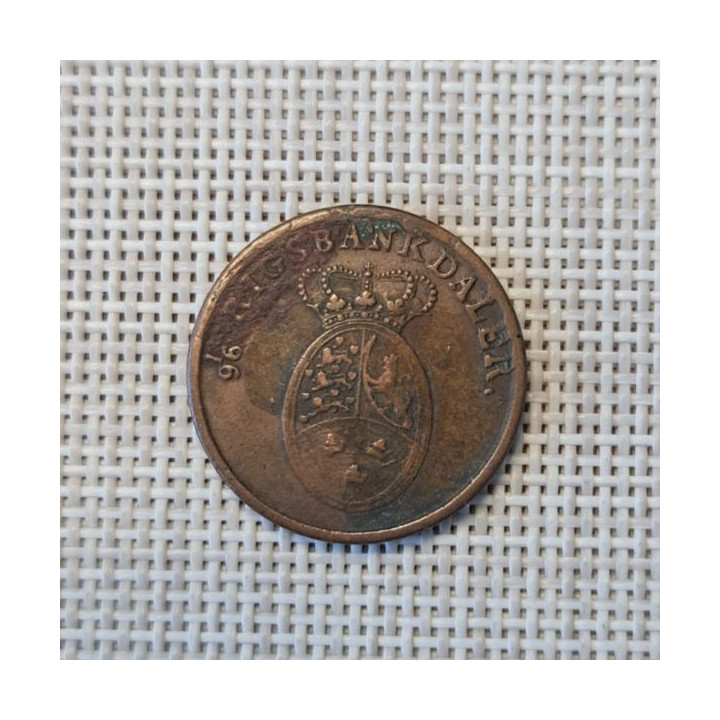 Denmark 1 Rigsbankskilling 1818 KM-688 VF
