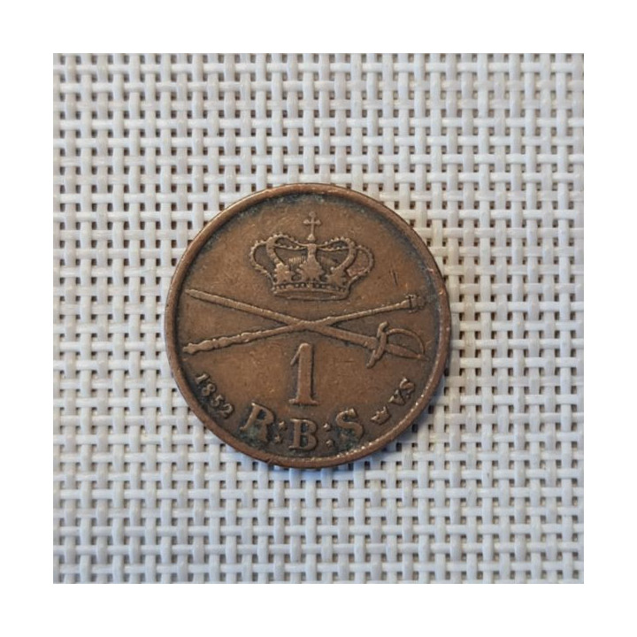 Denmark 1 Rigsbankskilling 1852 KM-754 VF