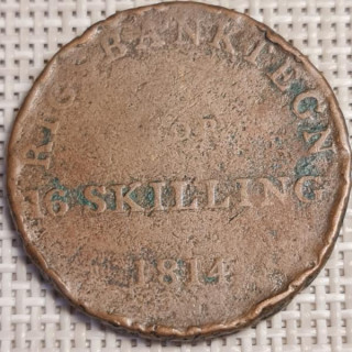 Denmark 16 Skilling 1814 KM-Tn3 F