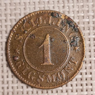 Denmark 1 Skilling Rigsmont 1856 KM-763 F