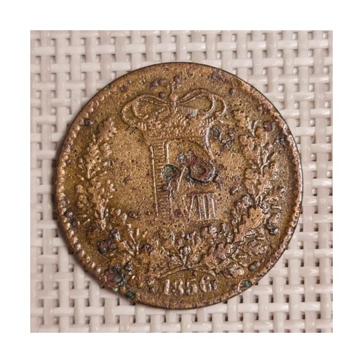 Denmark 1 Skilling Rigsmont 1856 KM-763 F