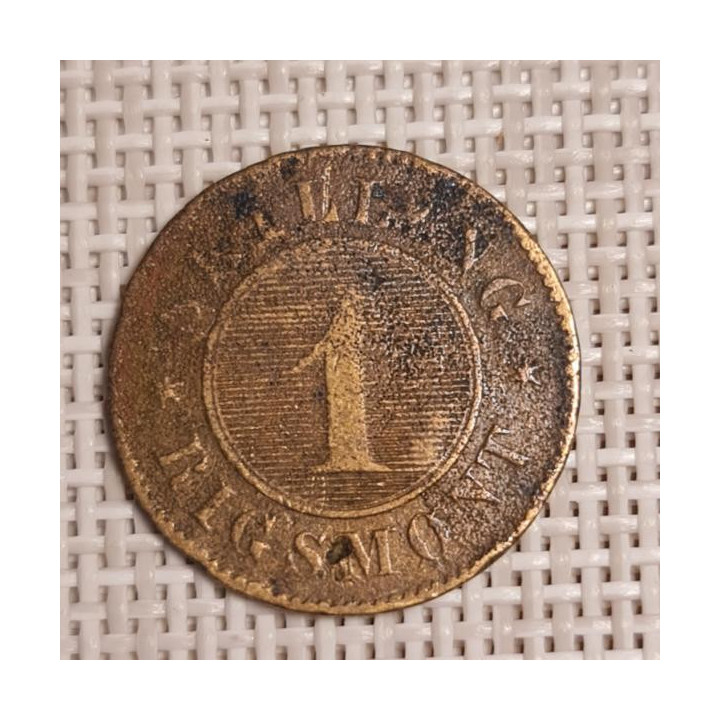 Denmark 1 Skilling Rigsmont 1856 KM-763 F