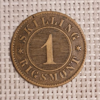Denmark 1 Skilling Rigsmont 1856 KM-763 VF