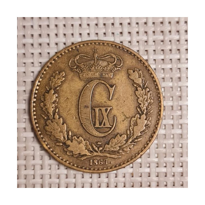 Denmark 1 Skilling Rigsmont 1867 KM-774 VF