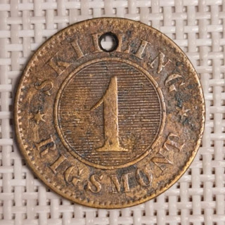 Denmark 1 Skilling Rigsmont 1869 KM-774 F