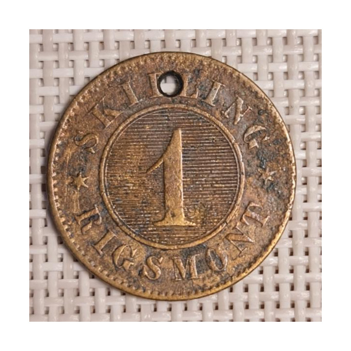 Denmark 1 Skilling Rigsmont 1869 KM-774 F