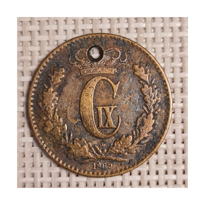 Denmark 1 Skilling Rigsmont 1869 KM-774 F