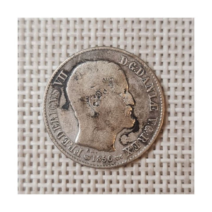Denmark 16 Skilling Rigsmont 1856 KM-765 VF