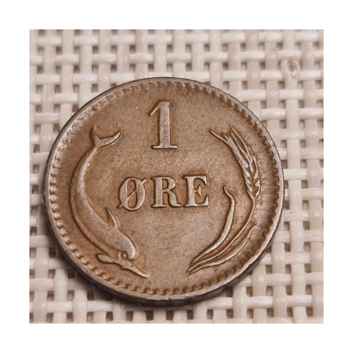 Denmark 1 Øre 1891 KM-792 VF