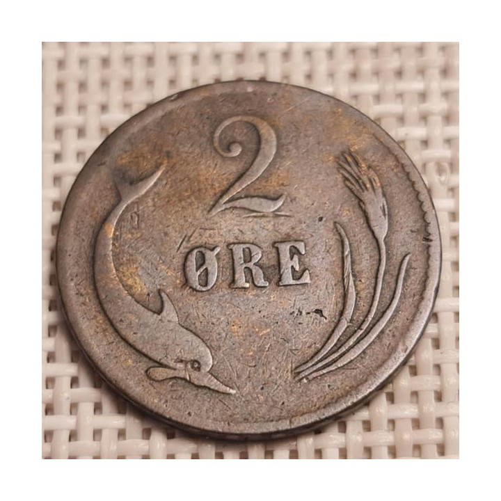 Denmark 2 Øre 1874 KM-793 F