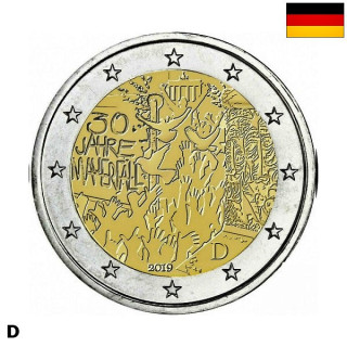 Germany 2 Euro 2019 D "Berlin Wall" UNC