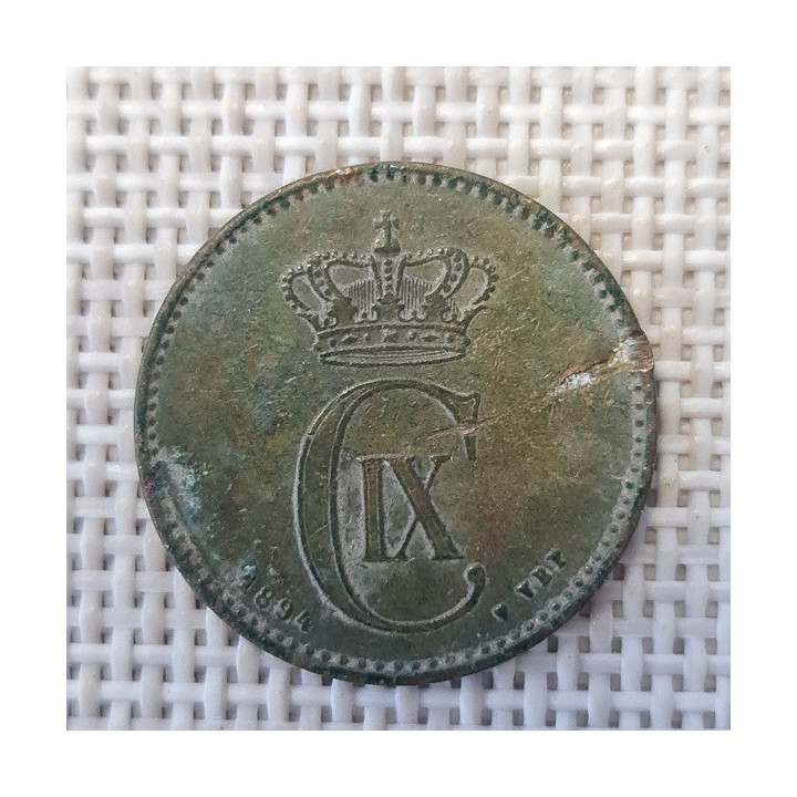 Denmark 2 Øre 1894 KM-793 VF