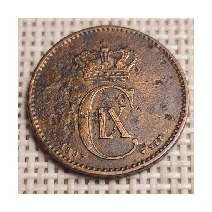 Denmark 2 Øre 1897 KM-793 F