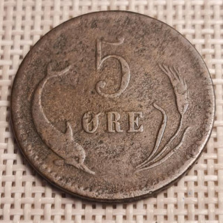 Denmark 5 Øre 1873-1906 KM-794 F